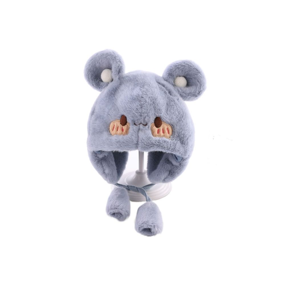 Мягкая осенне-зимняя шапка Милая теплая шапка-бини с ушками Детская теплая шапка Детская плюшевая шапка Для улицы