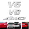DIY Emblem Badge 4WD V6 V8 Vehicle Tailgate  3D Auto Decal Trunk Lid  Car Sticker