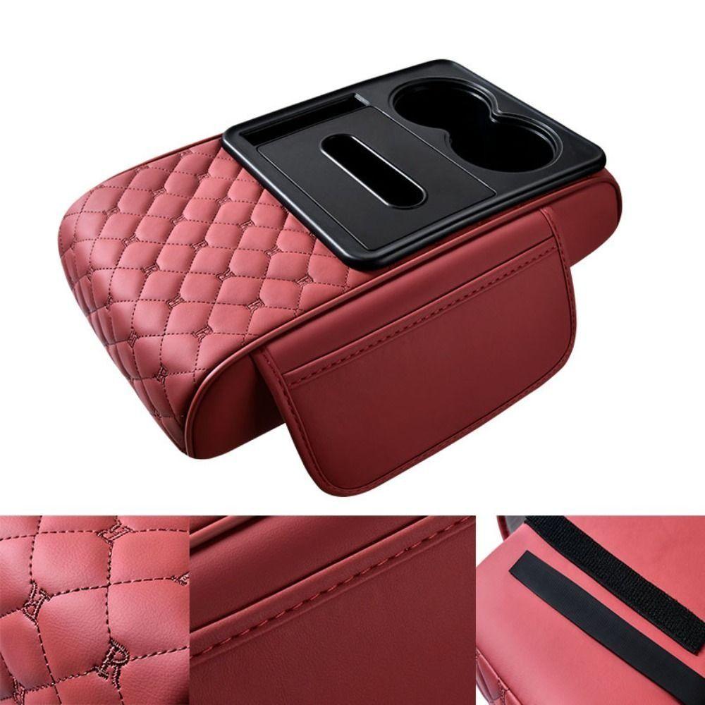 Elbow Support Car Arm Rest Cushion with Cup Holder Car Center Console Mat Center Console
