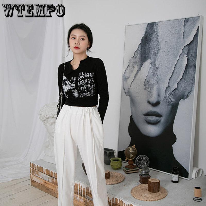 Ретро Harajuku гранж-футболки с графическим принтом и длинными рукавами, укороченные топы, шикарные женские винтажные облегающие корейские футболки