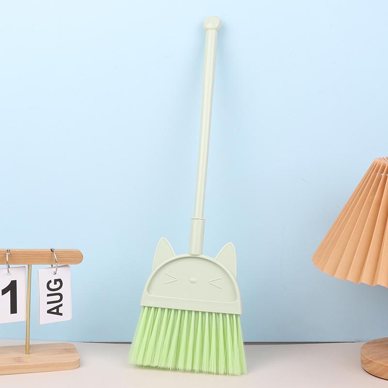1 Set Cartoon Flexible Bristles Kids Pretend Play Toddlers Indoor Outdoor Floor Sweeping Tool Kit Mini Children Broom Dustpan