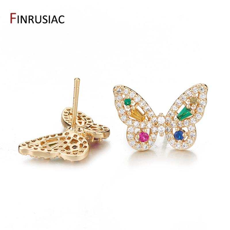 Luxury Design New Colorful Butterfly Pendants And Butterfly Earrings Shiny Zircon Jewelry Accessories For Women