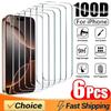 6 шт. 100D закаленное стекло для iPhone 13 14 11 12 15 16 Pro Max Mini защитное стекло для iPhone XS MAX X XR 7 8 16 Plus SE стекло