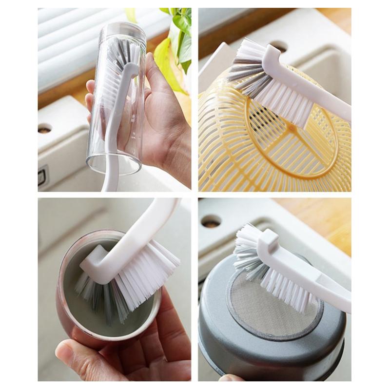 Щетка для чистки кухни Щетка для чистки бутылок в ванной комнате Скруббер с изогнутой ручкой