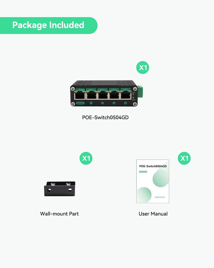 LINOVISION промышленный гигабитный солнечный усилитель напряжения POE с входом и выходом DC48V 4 порта POE общей мощностью 120 Вт IP40 компактный блок питания POE