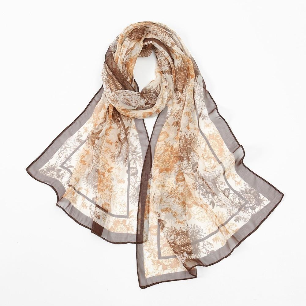 Classic Style Chiffon Scarf Print Pattern Sun Protection Scarf New Shawl Wrap Fashion Accessory
