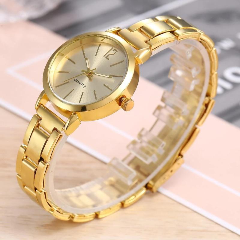 Модные женские элегантные часы, повседневные простые часы с кварцевым механизмом и стальным ремешком, браслет любви, набор из 2 штук, роскошные темпераментные наручные часы Reloj