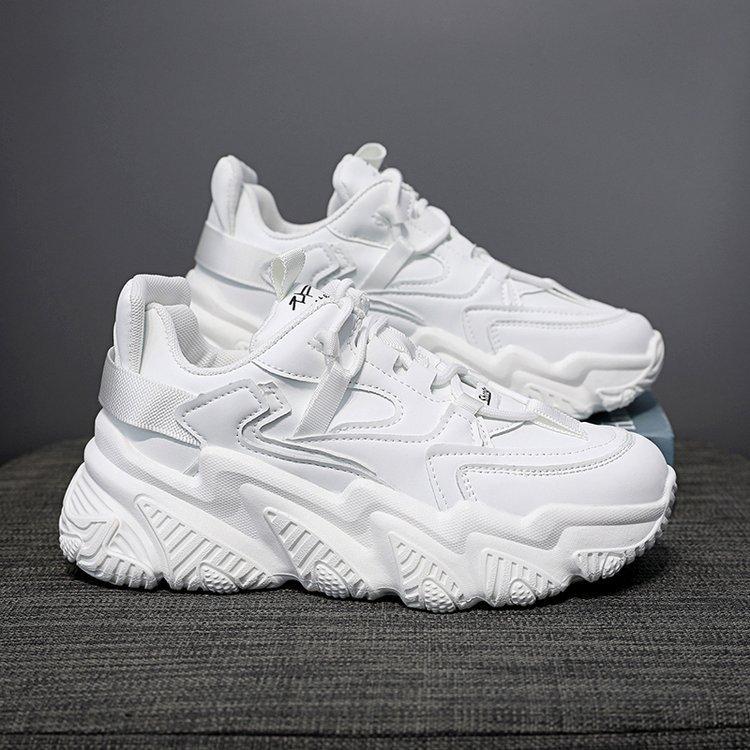 Женские кроссовки «папины кроссовки» 2025 весна новые популярные обувь женская модные однотонные повседневные спортивные ins трендовые белые кроссовки