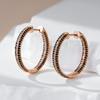 Kienl Unique  Rose Gold Color Big Hoop Earring For Women Full Shiny Black And White Natural Zircon Accessories Daily Jewelry