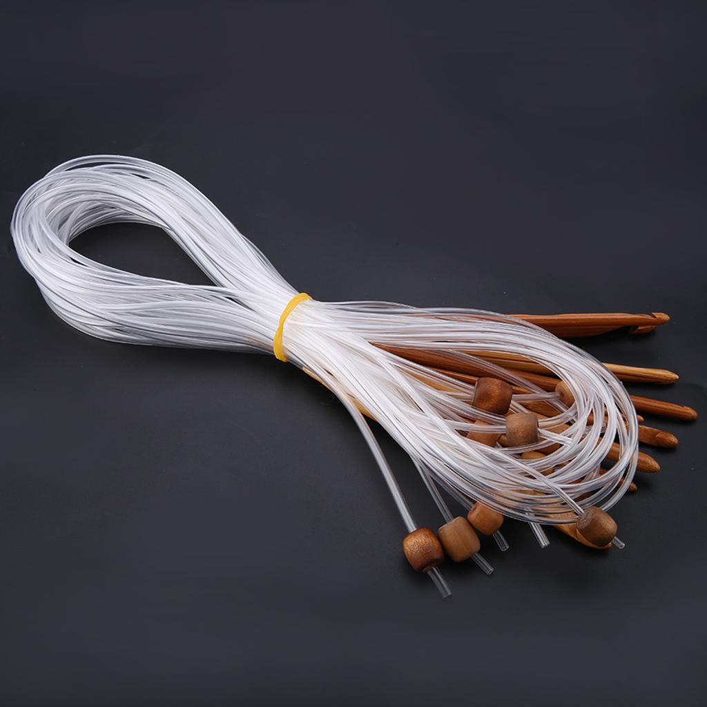 12 шт карбонизированных бамбуковых афганских тунисских крючков, набор крючков для ковров, плетение спицами