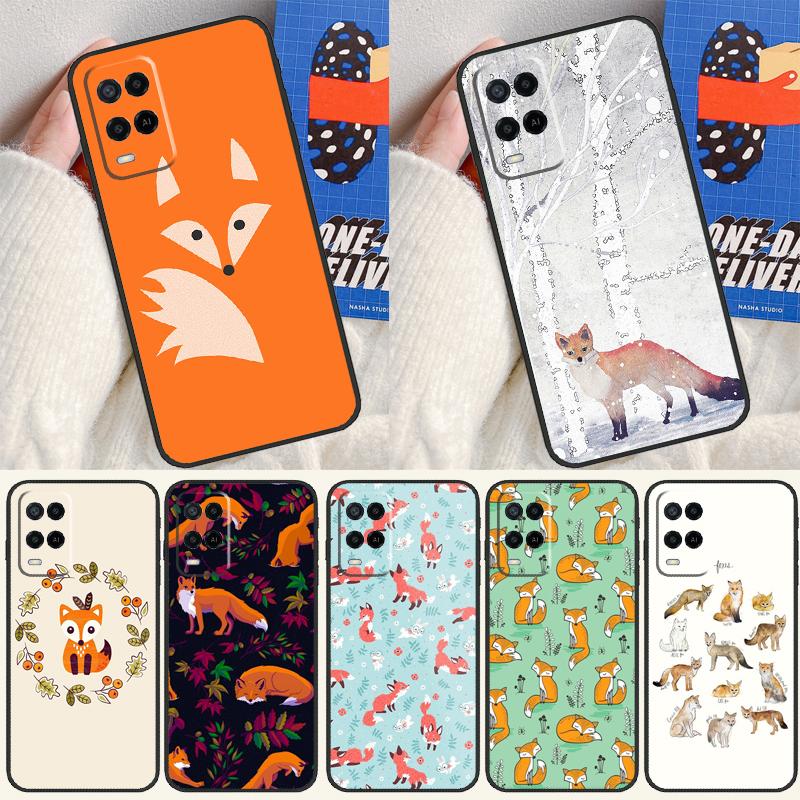 Чехол для телефона Oppo A17 A77 A60 A74 A94 A54 A18 A38 A58 A78 A98 A40 A80 A16 A76 A96 A15 A57S с рисунком лисы