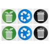 60PCS Clear Garbage Collection Sticker Self-Adhesive Recycling Decal  Home Waste Sorting