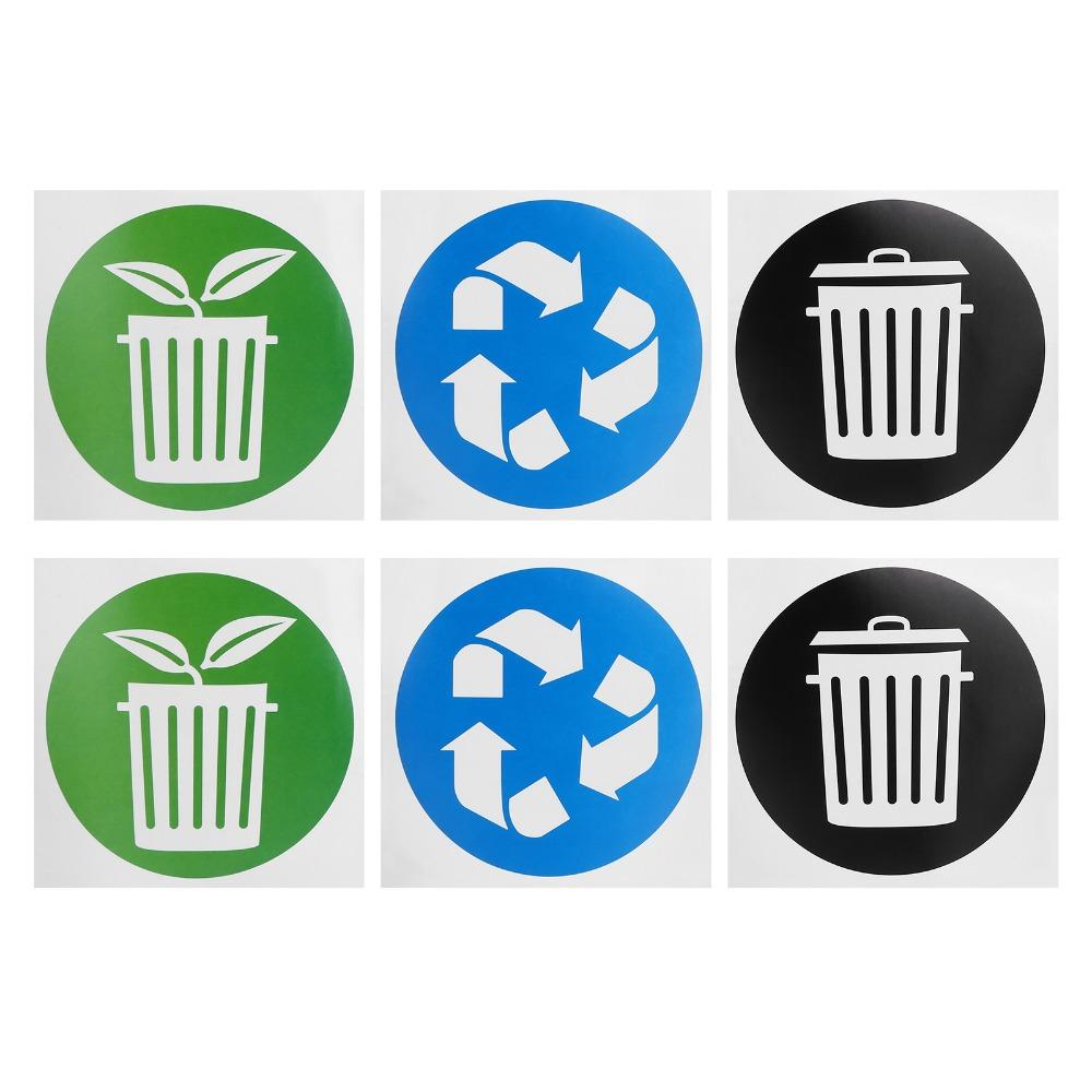 60PCS Clear Garbage Collection Sticker Self-Adhesive Recycling Decal Home Waste Sorting