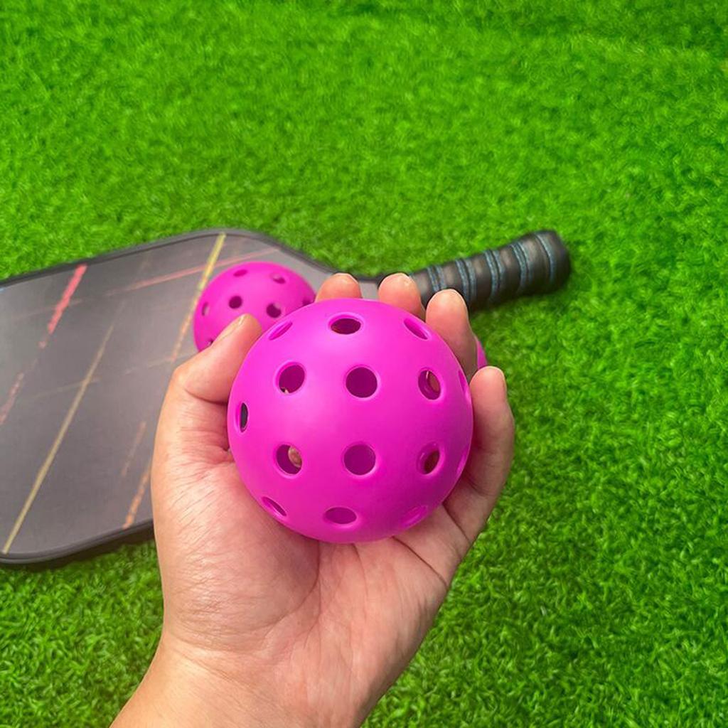 4 Pcs Durable 40 Holes Pickleball Balls High Elasticity Pickle Balls for Standard Pickleball Sport Training Practice