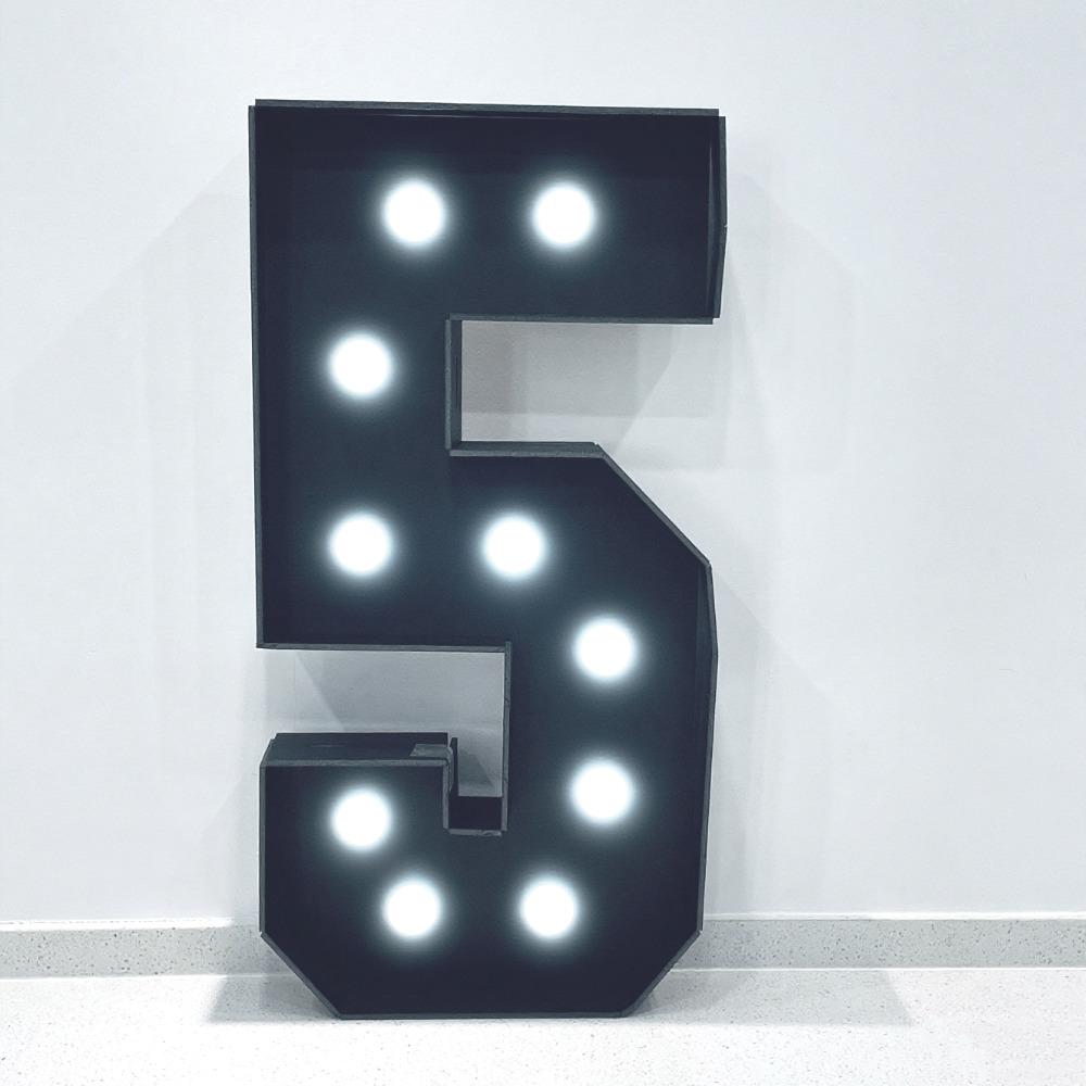 With White Light Black 3FT 91.5cm Marquee Numbers – Fits Birthdays, Anniversaries, Back-to-School & Retirements – Adorn with Balloons/Flowers
