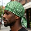 Men Cooling Durag Skull Cap Sweat Wicking Sun Protection Boho Vintage Pirate Hat Outdoor Running Cycling Helmet Liner Bandana Head Wrap