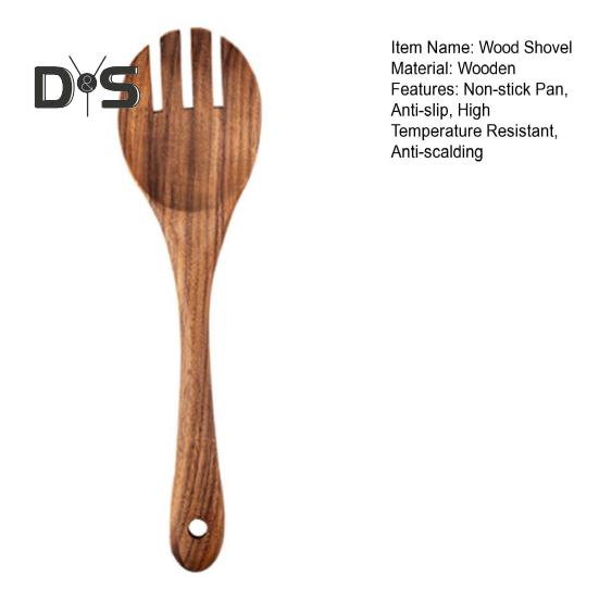 Деревянная кухонная утварь Бытовая лопатка Ложка для супа Ложка для смешивания Антипригарная кухонная утварь с защитой от царапин для повседневного использования