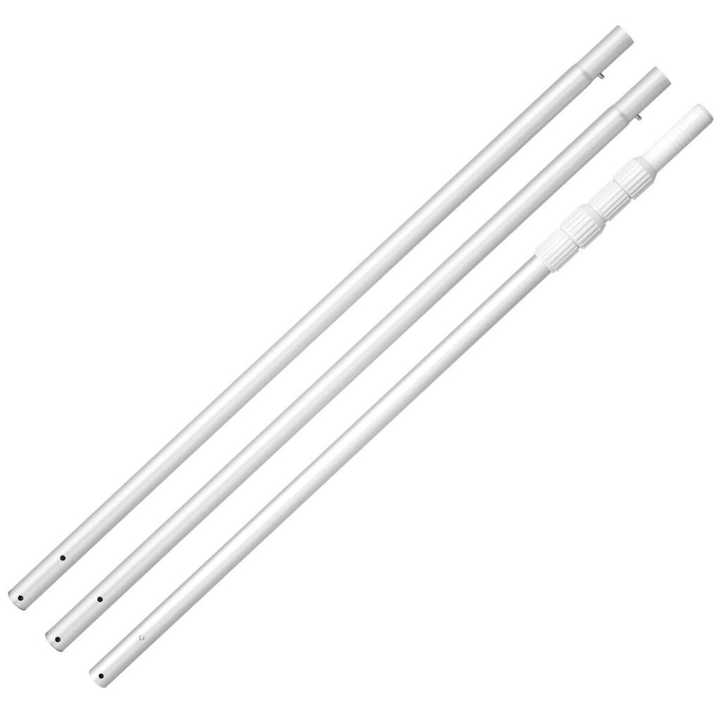 Pool Pole, 1 to 4.6 mm Telescoping Swimming Pool Cleaning Poles, Professional Adjustable Telescopic Pole with 2 Extension Poles, Heavy Duty Cleaner