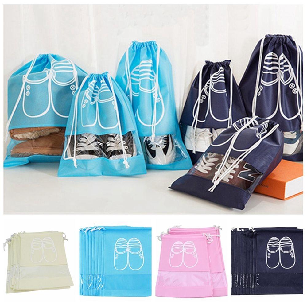 Non-woven Shoes Pouch Drawstring Closet Bag New Dust-proof Storage Bags Travel