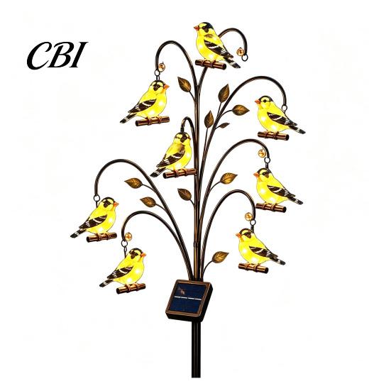Outdoor Decorative Path Lights Solar Pathway Light, Bird-shaped Stump Garden Stake with Warm Terrace And Balcony Accents LED Lights, Waterproof