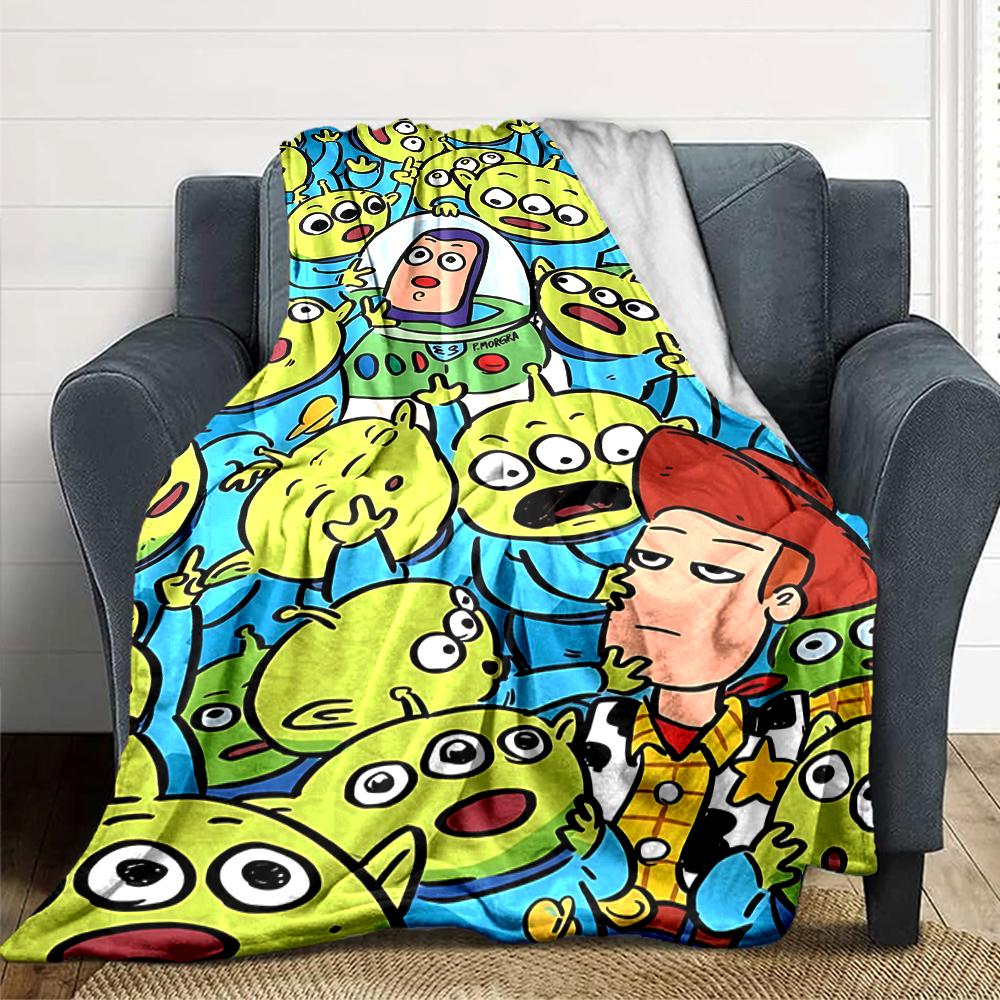 1Pc Toy Story Alien Invasion Blanket Soft Throw Blanket For Home Bedroom Bed Sofa Travel Office Solid Christmas Blanket