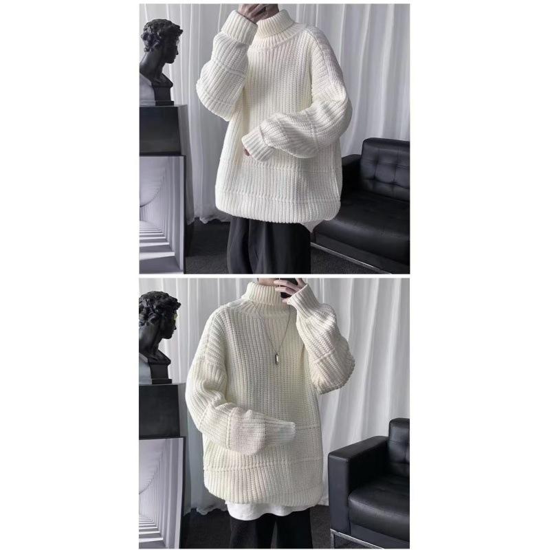 Men’s Thick Warm Knitted Turtleneck Sweater - Autumn/Winter Trendy Lazy Style