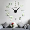 3D DIY Acrylic Luminous Mirror Surface Wall Sticker Clock Living Room Decor