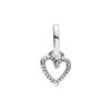 Pandora Hand-painted love-shaped mini jewelry accessories for women, silver 793048C00
