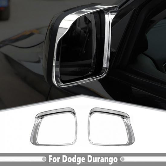 For Dodge Durango 11-26 Chrome Side View Mirror Rain Guard Eyebrow Cover Trim 2P