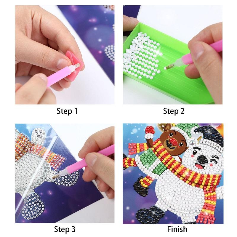 8 шт./компл., рождественские DIY алмазные живописи, поздравительные открытки, 5D мультяшные открытки, детский фестиваль, вышивка, поздравительные открытки, подарки ручной работы