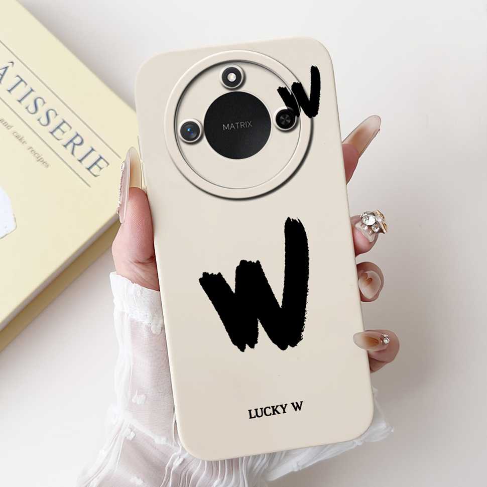 Protective Cases For Huawei Honor X60 5G 6.8"Case Fashion Style Letter A-Z Soft Silicone Cover For Honor x60 X60 BRC-AN00 Bumper
