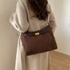 Повседневная ретро замшевая сумка женская 2025 новая универсальная сумка-мессенджер для поездок на работу модная и простая наплечная сумка-ведро