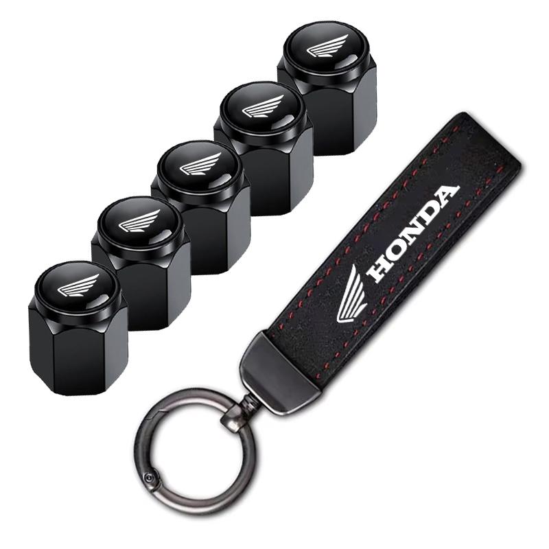 Motorcycle Tire Wheel Valve Caps Cover Suede Car Keychain Keyring For HONDA Hornet NT1100 CBR CB Shadow PCX VFR XADV Forza ZOPJT1