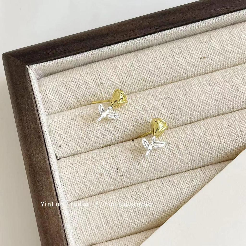 «Серьги-иглы Майяра 925»: "Янтарный жемчуг в стиле ретро для осени/зимы"