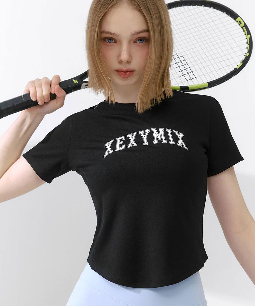 XEXYMIX Укороченная футболка с короткими рукавами и контрастной отделкой Xfk2Ts1102