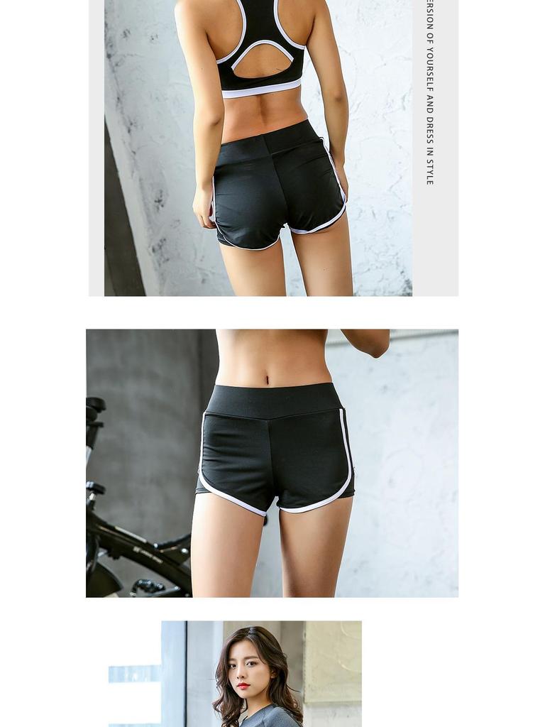 Женские облегающие быстросохнущие шорты для йоги — имитация двухкомпонентного дизайна для бега и фитнеса