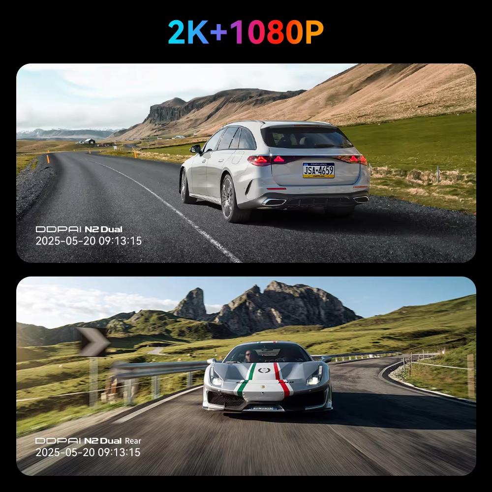 DDPAI N2 Dash Cam 2K Night Vision 24H Parking Monitor ADAS WiFi APP Control Car DVR Car Camera
