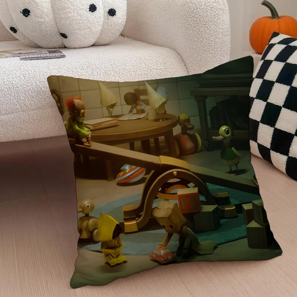 Триллер ИГРА LLittle Nightmares Наволочка Чехол для подушки-плед Скрытая пуговица Прочный полиэстер Подушка на стул