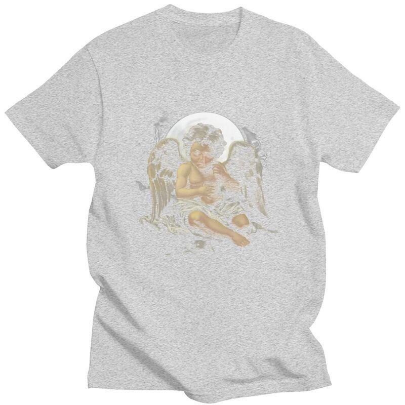 Male Vintage Angel Aesthetic Design T Shirt Streetwear Short Sleeves Pure Cotton Colthing Fashion Casual Design Graphic Tee Tops