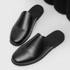 Fashion Men Slippers Fashion Leather Loafers Moccasins Outdoor Non-slip Casual Walking Shoes Men Mules Slides Comfortable Beach Flats