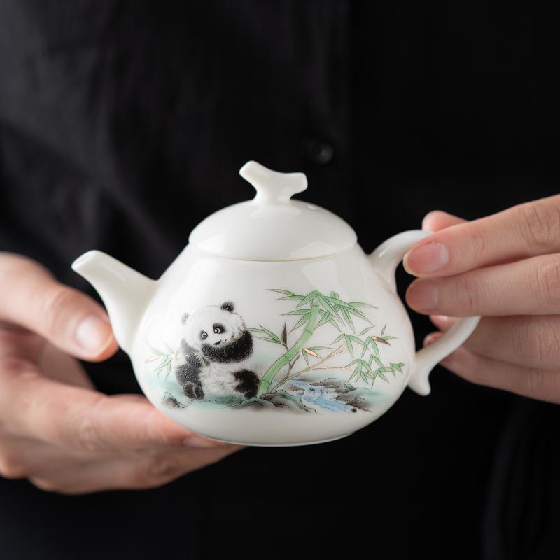 Высококачественный фарфоровый чайный сервиз Sheep Fat Jade для дома и офиса, чайный сервиз Kung Fu, подарочная коробка для заваривания чая Panda