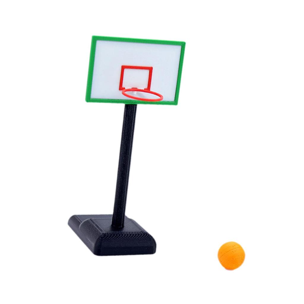 Dollhouse Basketball Hoop with Ball Accessories 1/12 Sturdy Pretend Play Realistic Mini