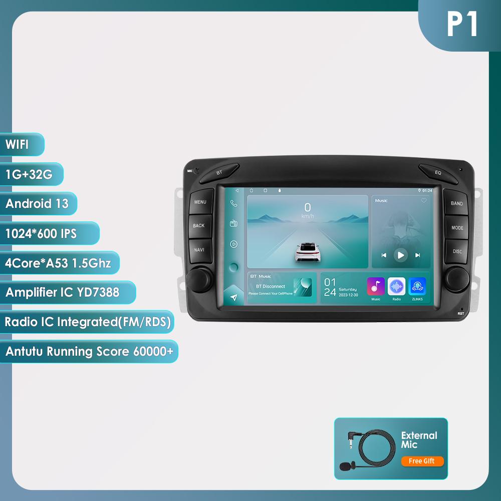 Hizpo 7" RDS Intelligent AI System Wireless CarPlay Android Auto Radio for Mercedes Benz CLK W209 W203 W463 W208 4G Car Multimedia GPS 2din Autoradio