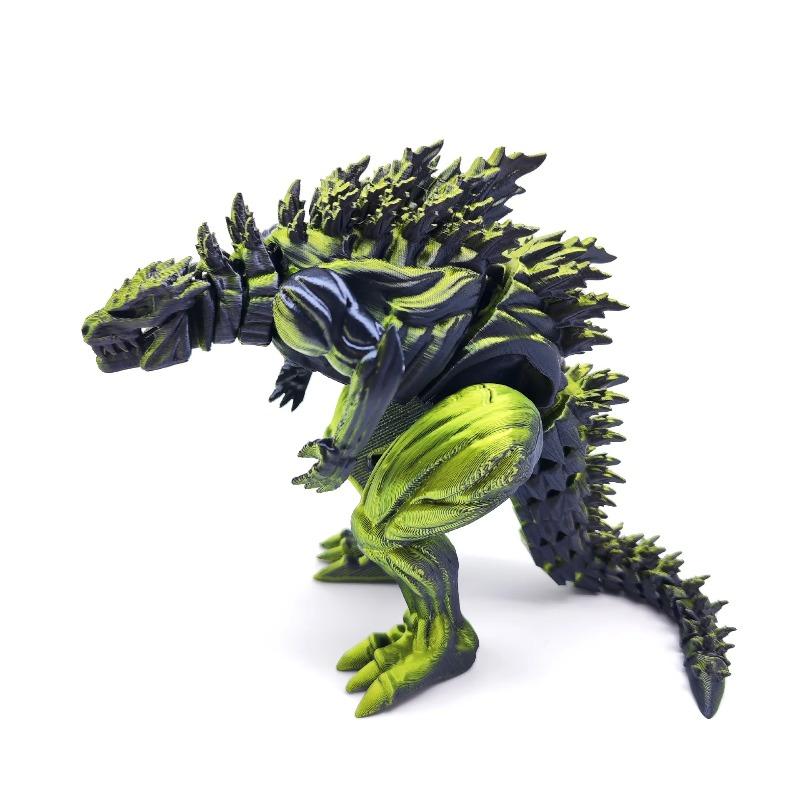 3D-печатная фигурка динозавра с мышцами, мини-игрушка, фигурка монстра, шарнирная модель, подвижный вращающийся настольный орнамент, подарок для детей