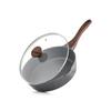 SENSARTE Deep Frying Pan, 26cm, with Lid, Marble Coat, Induction/Gas Compatible, Stir-Fry Pan, Non-Stick, Easy To Clean, Wok, Non-Stick, High Heat Eff