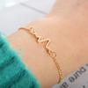 Simple Unisex Electrocardiogram Charm Adjustable Bracelet Couple Wrist Jewelry