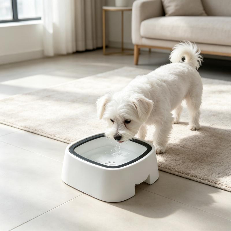 No Spill Pet Water Bowl Floating Insert Dog Cat Water Dispenser No Wet Mouth Beard Anti‑Overflow Splash‑Proof Pet Drinking Bowl for Small Medium