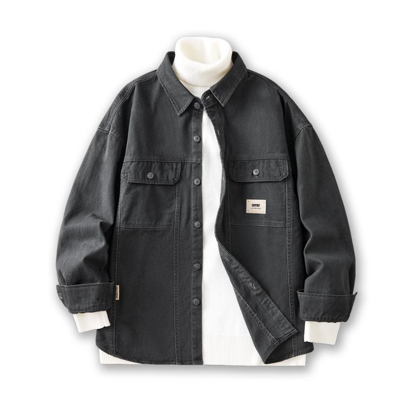 Весенняя новая американская ретро рабочая рубашка-куртка мужская новая свободная рубашка с длинным рукавом