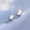 Moonstone Earrings for Women, Japanese and Korean Simple Light Luxury Earrings Niche and High-end Feeling