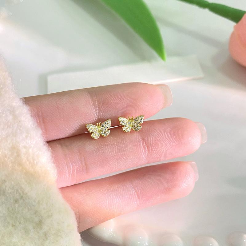 Милые серьги-бабочки для женщин с легким роскошным дизайном высокого класса, универсальные серьги